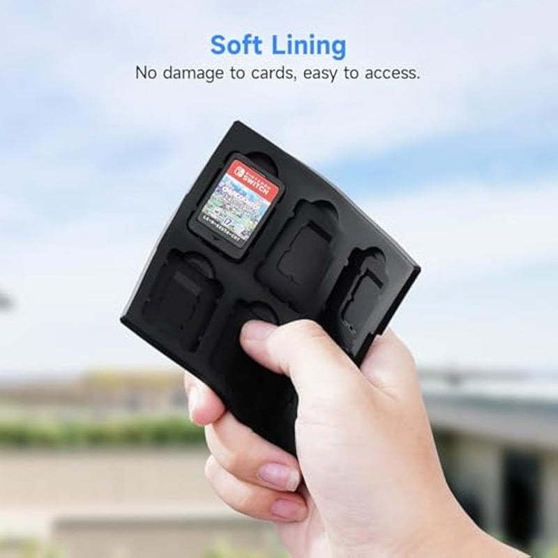 MWS-للتخييم Game Card Case for Nintendo Switch,Portable & Thin Hard Shell Box, Protective Shockproof Cartridge Holder Carrying Storage Case Box with 12 Cartridge Slots for Switch NS NX - Image 4